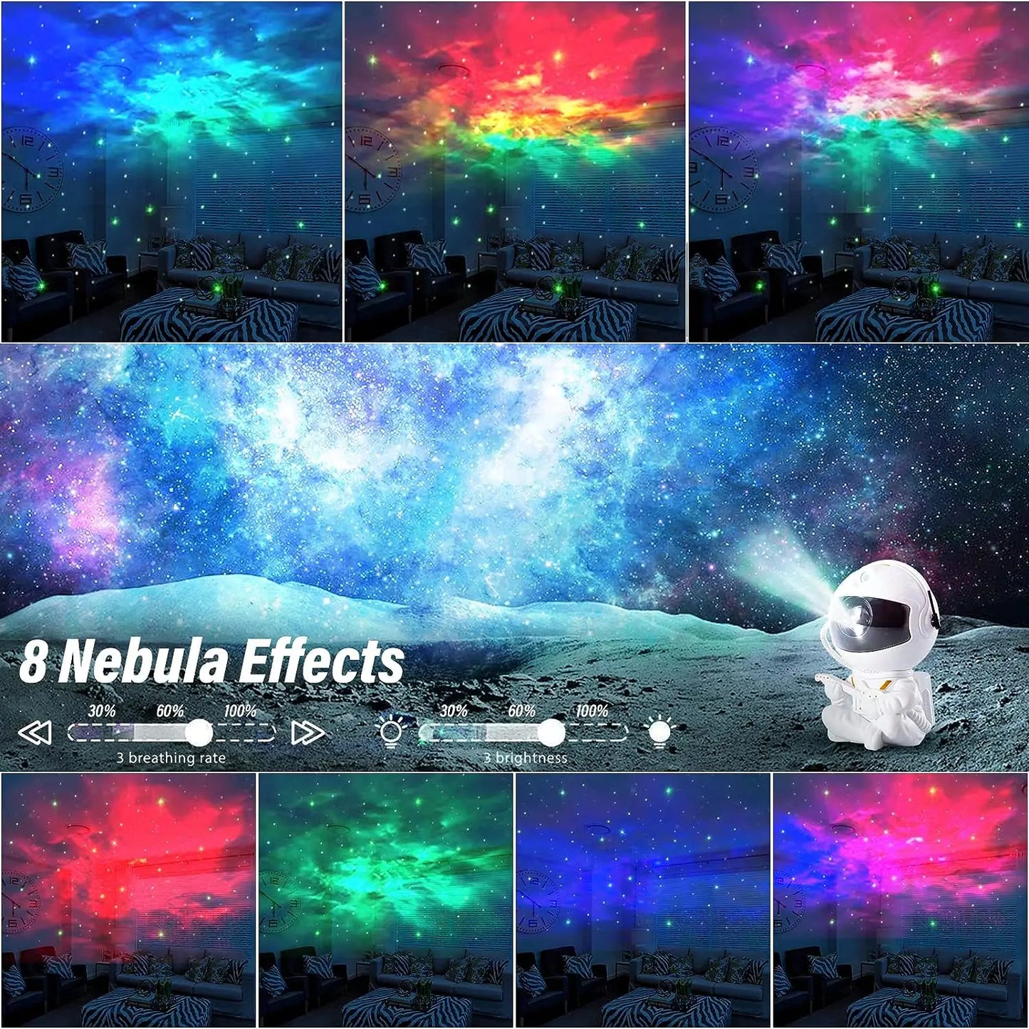 Proyector Astronauta de Luz Nocturna: Viaja al Cosmos desde tu Habitac