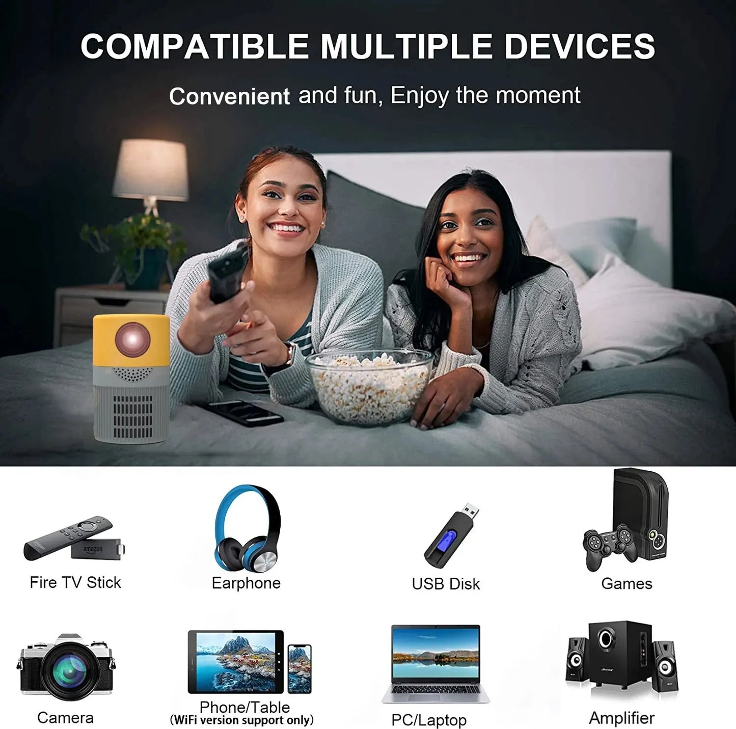 Proyector Mini P400 YT400: video 1080p, conexión a smartphone, perfect