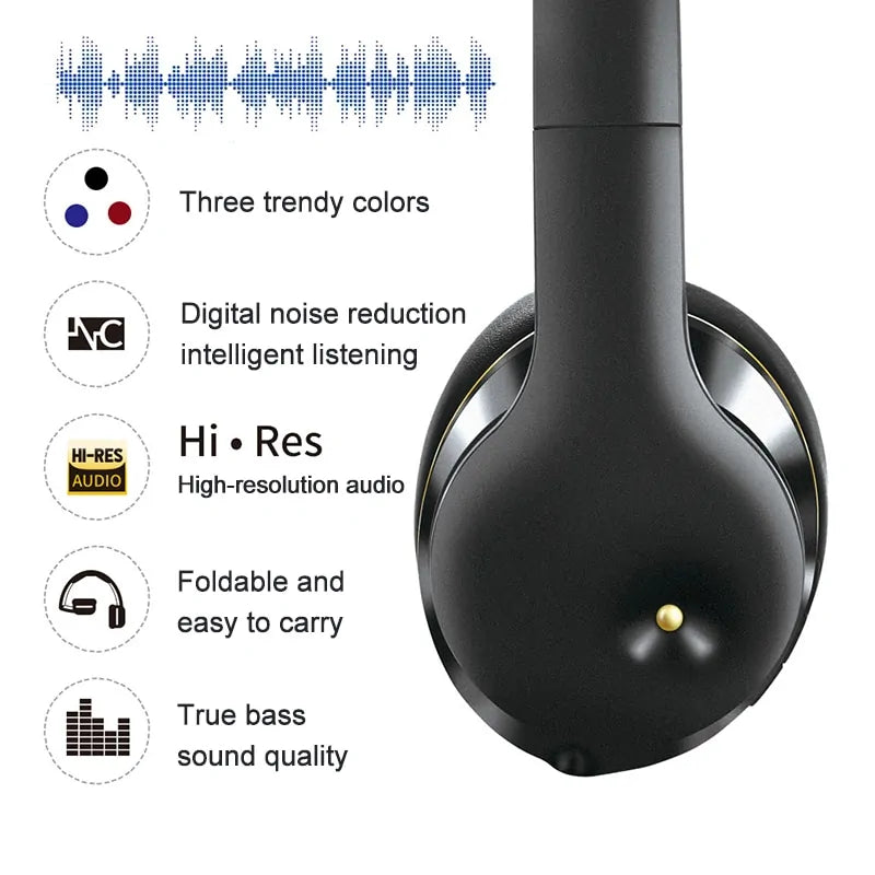Experiencia Auditiva Perfecta: Audífonos Bluetooth Plegables con Cancelación Activa de Ruido (ANC)