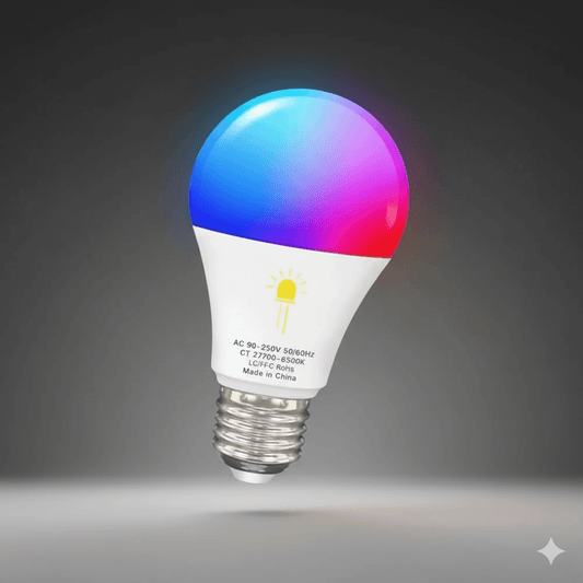 Bombillo Inteligente Wifi RGB Blanco Calido | Control por App y Voz - TechAura