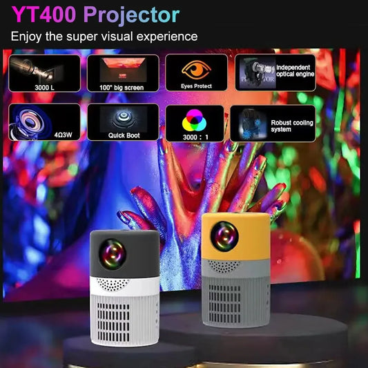 Proyector Mini P400 YT400: video 1080p, conexión a smartphone, perfect